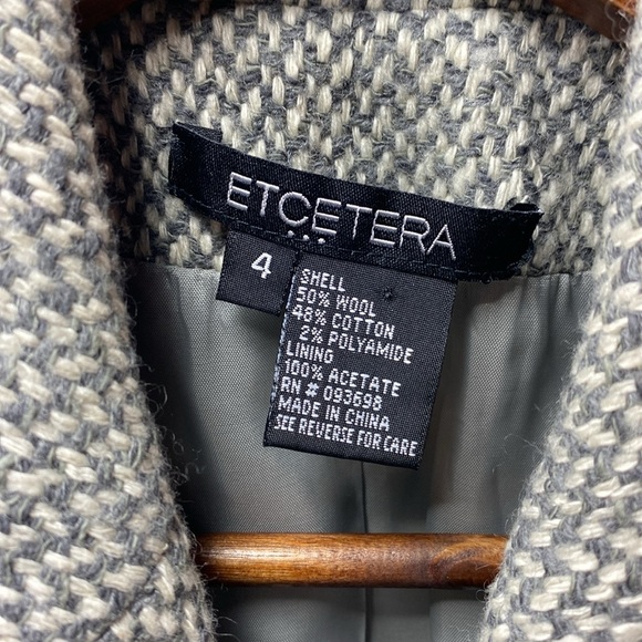 Etcetra gray double button front wool blend blazer jacket size 4 - Picture 5 of 5